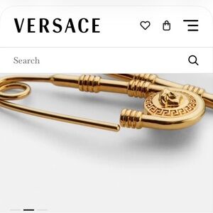 Versace Medusa Safety Pin or single Earring – Authentic – Gold